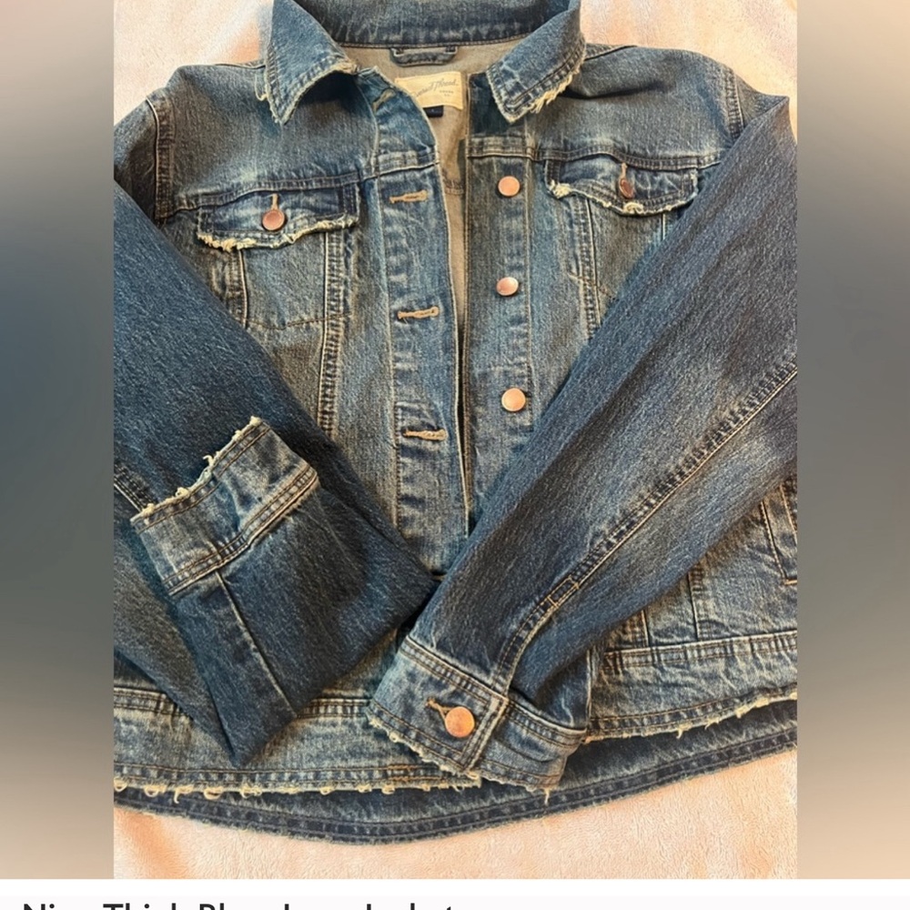 Blue Jean Jacket (L)w/Cute Matching Vans(6.5)